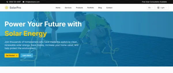 Solar Power Website (Next.js & Strapi, EN/FA)