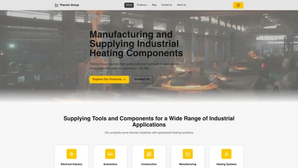 Thermo Group: Industrial Heating Components Website